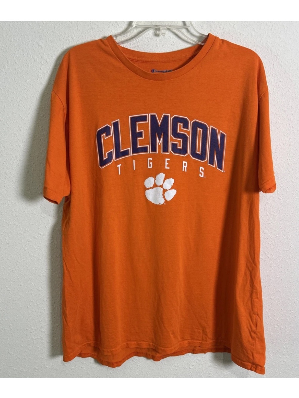 Champion Clemson Tigers Men's XL T-Shirt Orange Purple NCAA Football Baseball